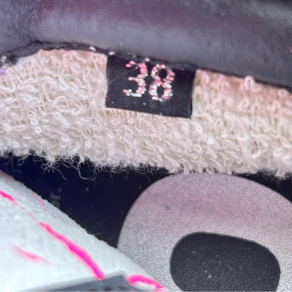 P448 Pink Crackle White Leather Skate Sneaker Shoes Women’s Size 8 EUR 38 - Picture 11 of 11